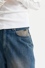 Morgan reverse pocket wide denim pants