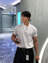  Hendes First Muscle Fit Ice Bunto Henry Neck Short Sleeve  