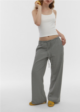 [B-BASIC] Summer Stripe Wide Banded Pants