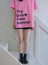 Girls wear summer T-shirt - Hot pink