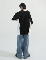カラーブロックラグランオーバーTシャツ