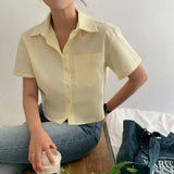 【BELLIDE MADE】定番セミクロップド半袖シャツ＆ブラウス