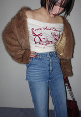WRAP LAYERED BOOTS CUT DENIM PANTS