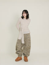 (Leopard Item) Kiya leopard printed balloon-fit wide pants