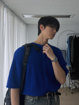 Pleddy Cotton Knit Short Sleeve Cardigan (4color)