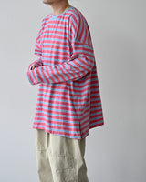 BHNY LOOSE FIT SLIT STRIPED LONG SLEEVE T-SHIRT
