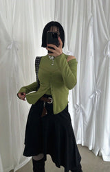 ANGORA HIGH NECK SLEEVELESS TOP CARDIGAN SET (5COLORS!)