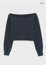 [MADE] ラキンボートネッククロップ長袖Tシャツ