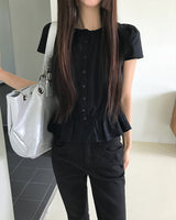 [ORIGINAL] Genie Frill Short Sleeve Blouse