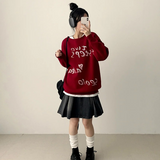 Pen Lettering Printing Round Knit