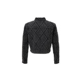 DIAMOND PATCH WASHING BLACK DENIM JACKET