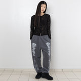 Lace Bone Sweatpants - Charcoal