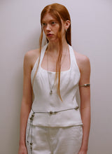 Shell Leather String Belt (Black)