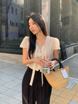 [MADE] Shimiz Dotted Puff Blouse