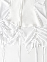  CURVED ZIP-UP SHIRT WITH LAYER . WHITE