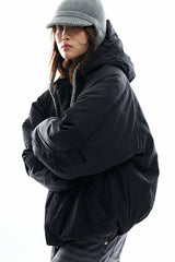 Easy cap hood nylon padded jumper