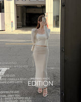 MADE. Dero drawstring long skirt