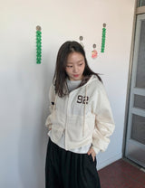 Ginpo Brushed Two-Way Check Color Matching Hood Zip-Up