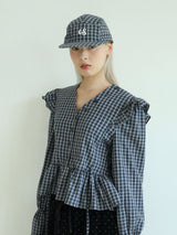 CHECKERED CAMPCAP(NAVY)