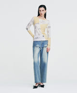 Elemental Motif Patchwork T-shirt _ YELLOW