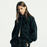 east star suede blouson black