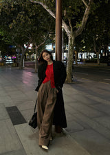 Compact cashmere round cardigan/5 colors