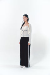Knit Ribbon Shirring Top Set Ivory