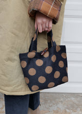 Dot Fur Mini Tote Bag_Navy