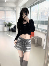 ピアシングスターデニムミニスカート