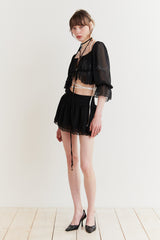 MERMAID SHEER CARDIGAN black