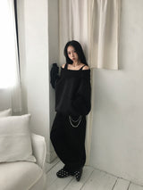 [Off-Shoulder Available] Robe Pintuck Big Hooded Sweatshirt (2c)