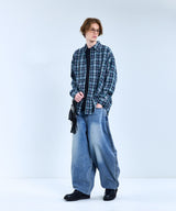 87-STAN089 Classic Vintage OverFit Pocket Long-Sleeved Check Shirt