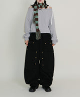 Kuro banding snap pocket wide fit washed pants