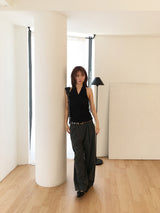 Pinstripe wide slacks