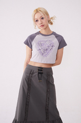 Chemical Girls Contrast color round neck raglan short sleeve T-shirt