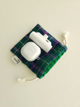 Check string pouch - navy S