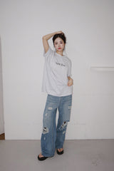 プレミアムコットンオーバーサイズフィットラウンド半袖Tシャツ