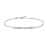 silver pavé bar rhodium plating + 925 silver bracelet B062-02H