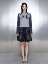 EXEOM DIAGONAL HENRY NECK LONG SLEEVE T
