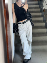 Stitch point wide cotton pants(3color)