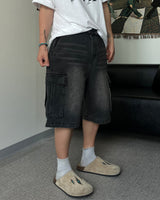 TC Patch Work Banding Denim Pants Black