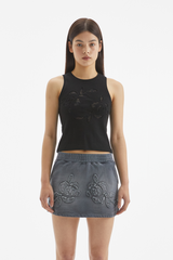 ROSE LACE SLEEVELESS /  BLACK