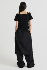 ノースリーブ レイヤードトップス, Black