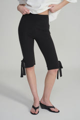 Candy Bow Capri Pants, Black
