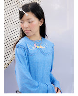 春夏新作オリジナルデザイン小さな翼プリントパッチワークレイヤードTシャツ