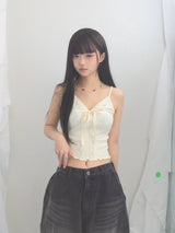 エンジェルカットレーススリムトップス