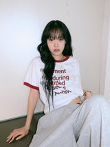 Archive Unicorn Ringer Crop Short Sleeve White