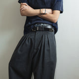 Herringbone pleat pants / Charcoal