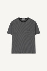 Striped pocket short-sleeve T-shirt