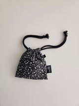 terazzo flat string pouch bag - black S